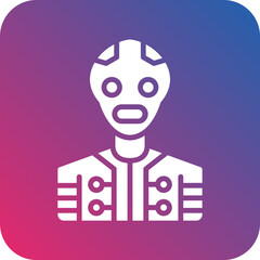 Vector Design Humanoid Robot Icon Style