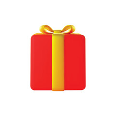 3d gift box icon. Realistic illustration of holiday surprise box isolated on a white background. Vector 10 EPS.