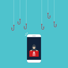 Hacker attack. Hackers and cybercriminals phishing, identity theft, user login, password, documents, email and credit card. Hacking and web security. Internet phishing concept.