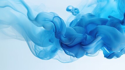 blue flow, blow expansion, blue ink. Abstract background - obrazy, fototapety, plakaty