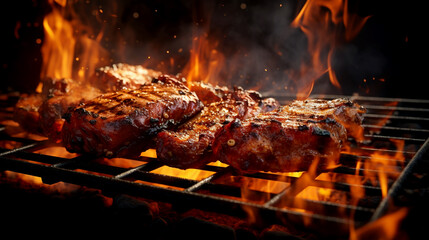 Fototapeta premium Culinary Flame-Grilled Feast