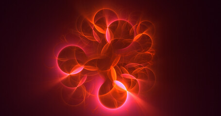 3D manual rendering abstract colorful fractal light background