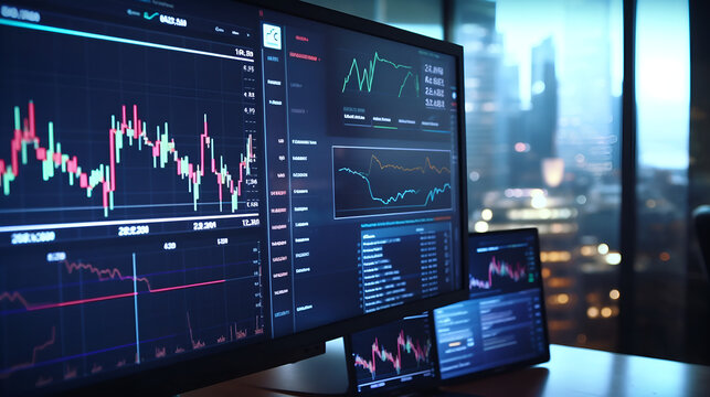 Currency exchange, money transfer, Global Business, FinTech financial technology.  AI generative.
