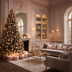 Fototapeta na wymiar Christmas Tree Shimmering Dreamscape 