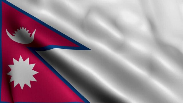 Nepal Flag. Waving  Fabric Satin Texture Flag of Nepal 3D illustration. Real Texture Flag of the Federal Democratic Republic of Nepal