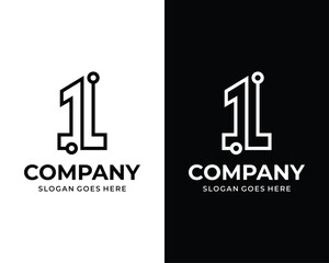 unique technology logo number 1