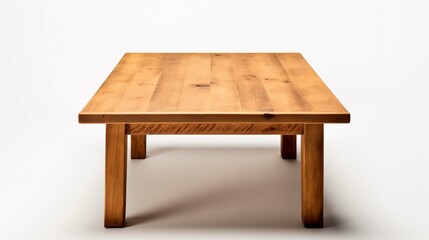 Wooden table on the white background
