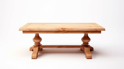 Wooden table on the white background
