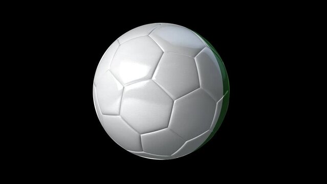 3D Animation Video of a Spinning Ball Icon with a Ball depicting the Country of Algeria