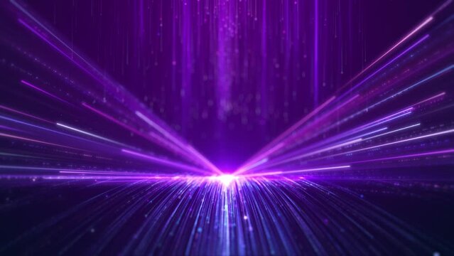 Purple particle light flow, elegant particle stripe growth, beautiful wedding background, music stage video. LED screen, techno music display, edm music video and background present.