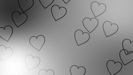 CG image of black and white background including heart shaped object