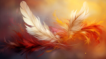 Autumn Leaves and Feathers