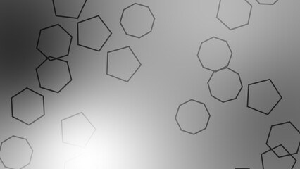 CG image of black and white background including polygon shaped object