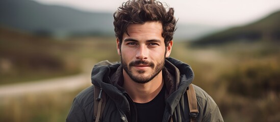 Outdoor depiction of a self assured male