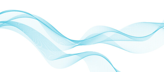 Modern vector background with blue smoky wavy lines.	