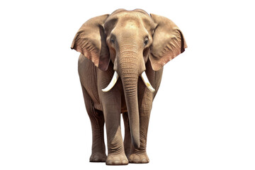 Fototapeta premium Elephant standing - Thailand. Full-length image of an Asian elephant standing on transparent background.generative ai