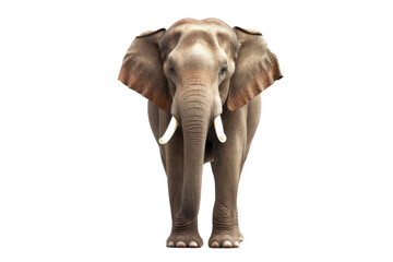 Elephant standing - Thailand. Full-length image of an Asian elephant standing on transparent background.generative ai