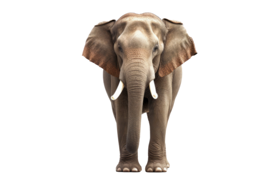 Elephant standing - Thailand. Full-length image of an Asian elephant standing on transparent background.generative ai - Powered by Adobe