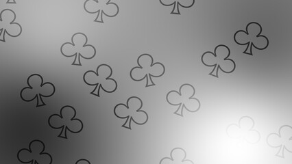 CG image of black and white background including clover shaped object