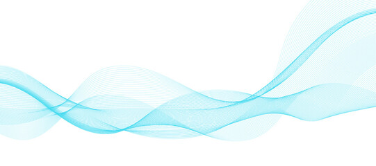 Modern vector background with blue smoky wavy lines.	