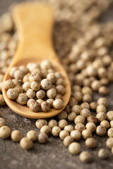 White peppercorns, whole peppercorns,