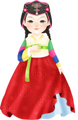 a girl in a hanbok