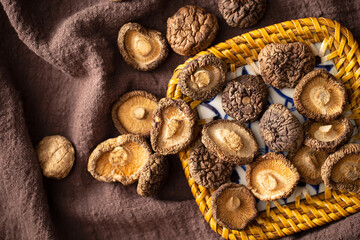Dried mushrooms, food ingredients