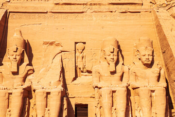 Abu Simbel, the Great Temple of Ramesses II, carved into the rock.