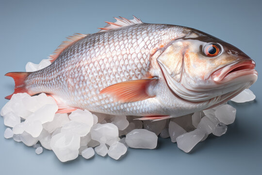 photo product of three fresh fish isolated transparent background ,generative ai