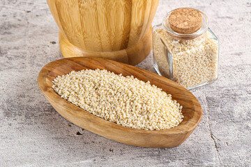 Sesame seeds heap in the bowl