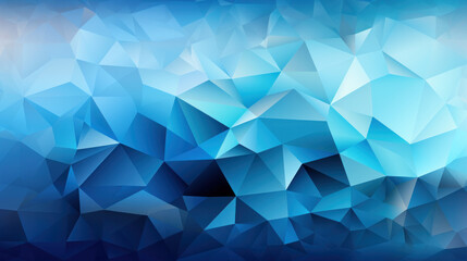 Low Poly Triangle Mosaic in Balanced Blue