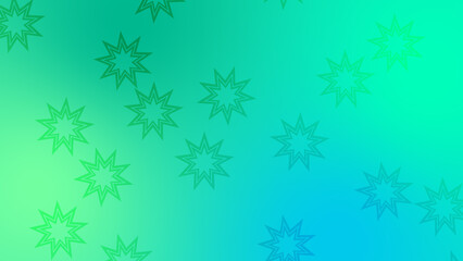 CG image of green and cyan background including star shaped object