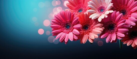 Background with a glowing concept featuring a gerbera flower