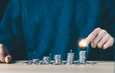 the coin has an increase graph index fund growth investment