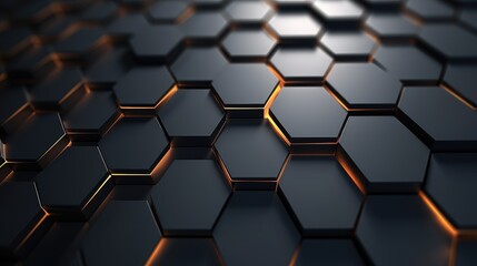 Abstract background with hexagons - Generative Ai
