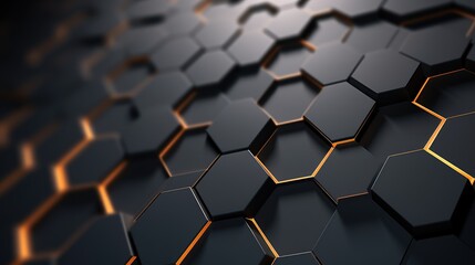 Abstract background with hexagons - Generative Ai
