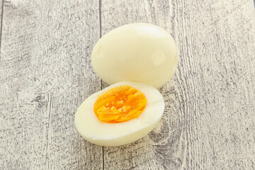 Boiled chicken egg for breakfast