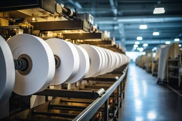Foto op Plexiglas paper roll production warehouse modern manufacturing supply chains © NBXt
