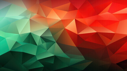 Low Poly Triangle Mosaic Background in Festive Red