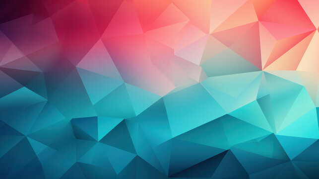 Low Poly Triangle Mosaic in Tropical Teal