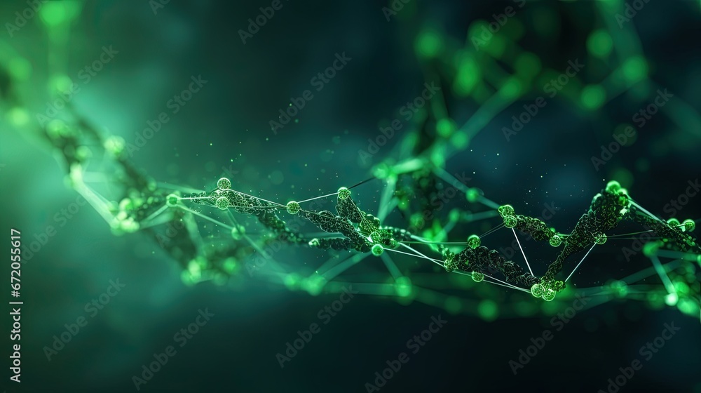 Leinwandbilder molecular background with dna. network concept. music sound wave. big data visualization. abstract c