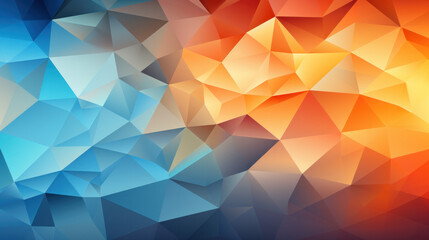 Obraz premium Low poly triangle mosaic background in cheerful orange