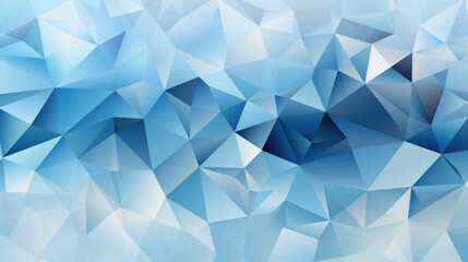 Low Poly Triangle Mosaic in Icy Blues & Whites