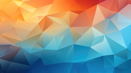 Low Poly Triangle Mosaic Background in Cheerful Orange