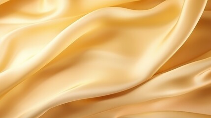 Fototapeta premium Beige cream vanilla light brown silk satin fabric. Soft wavy folds in the fabric. Wedding, anniversary, valentine, love, tender. Beautiful abstract background with space for your design