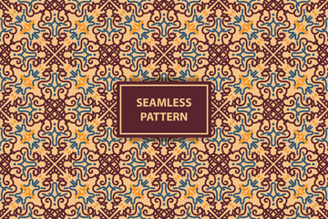 ornamental seamless pattern ornaments in traditional arabian, moroccan, turkish style. vintage abstract floral background texture. Modern minimal labels. Premium design