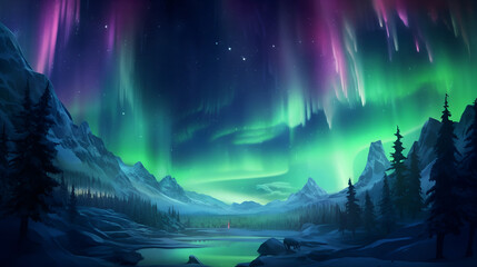 Fototapeta premium Painting the digital sky with the colors of the evolving financial landscape. AI generative
