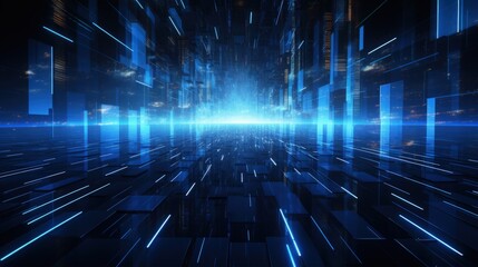 Blue glowing new technology in space, computer generated abstract background