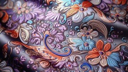 Brocade print with paisley Handmade Floral Pattern With Digital Texture Kani kani background..kani work...