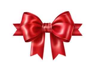 Fototapeta premium Red ribbon and bow isolated on transparent